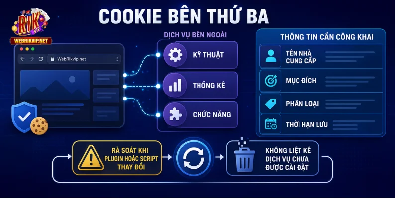 Cookie bên thứ 3 có thể được tích hợp trên hệ thống