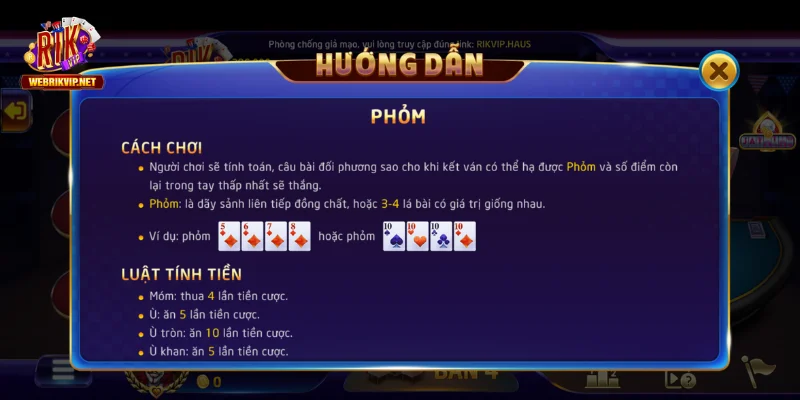 Game Bài Rikvip – Danh Sách Trò Chơi Và Luật Cơ Bản 2026 Giải thích luật chơi Phỏm và Sâm tại Game bài RIKVIP