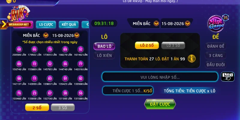 Lô Đề Rikvip – Hình Thức Cược, Cách Tính Và Rủi Ro 2026 Giới thiệu sảnh cược lô đề RIKVIP