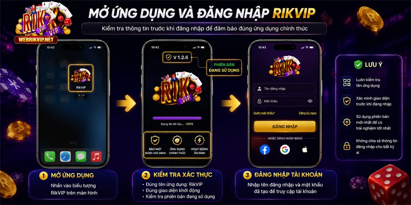 Đăng Nhập RIKVIP - Link Login Và Cách Xử Lý Lỗi Mới 2026 Hướng dẫn đăng nhập trên ứng dụng RIKVIP