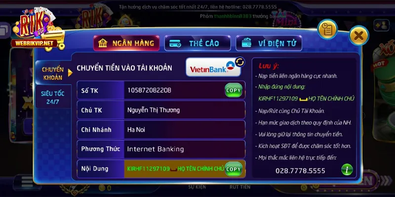 Lưu lại biên lai, mã giao dịch nếu bị lỗi để được hỗ trợ nhanh