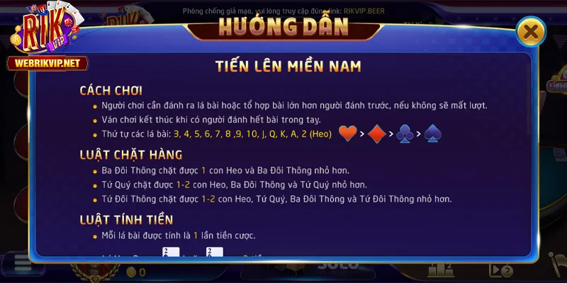 Mỗi trò chơi đều có giải thích cụ thể về luật và thuật ngữ liên quan