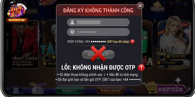 Nếu không nhận được OTP hãy kiểm tra lại lần nữa