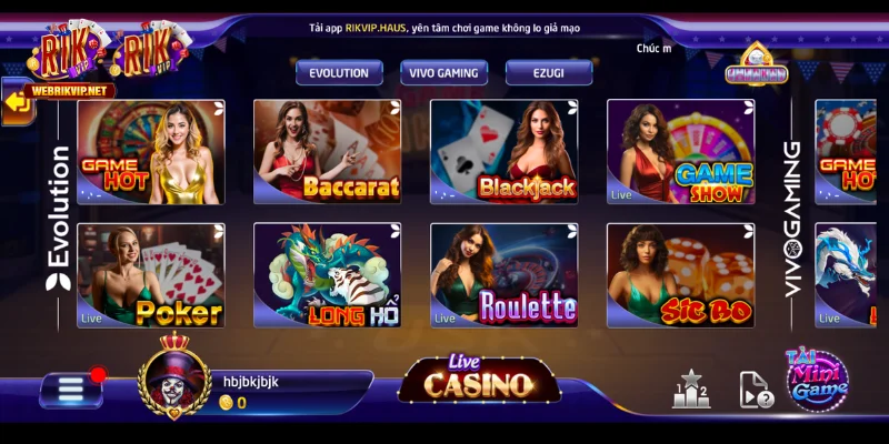 Phân biệt rõ sự khác biệt giữa Live Casino Rikvip và RNG