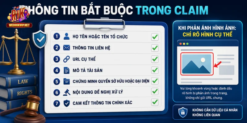 Thông tin cần thể hiện trong yêu cầu sử dụng tài liệu của website