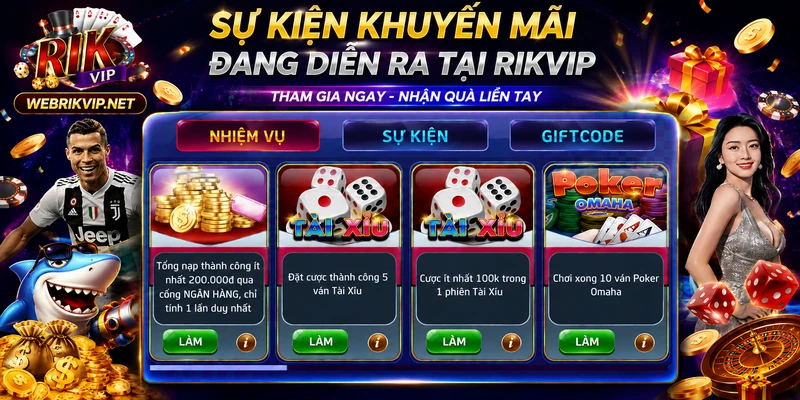 Trang Chủ Tổng hợp thông tin các sự kiện trên RIKVIP (tính đến 03/08/2026)