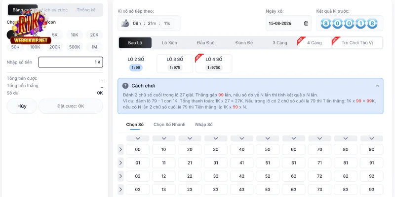 Lô Đề Rikvip – Hình Thức Cược, Cách Tính Và Rủi Ro 2026 Xác suất khi chơi lô đề online tại cổng game RIKVIP